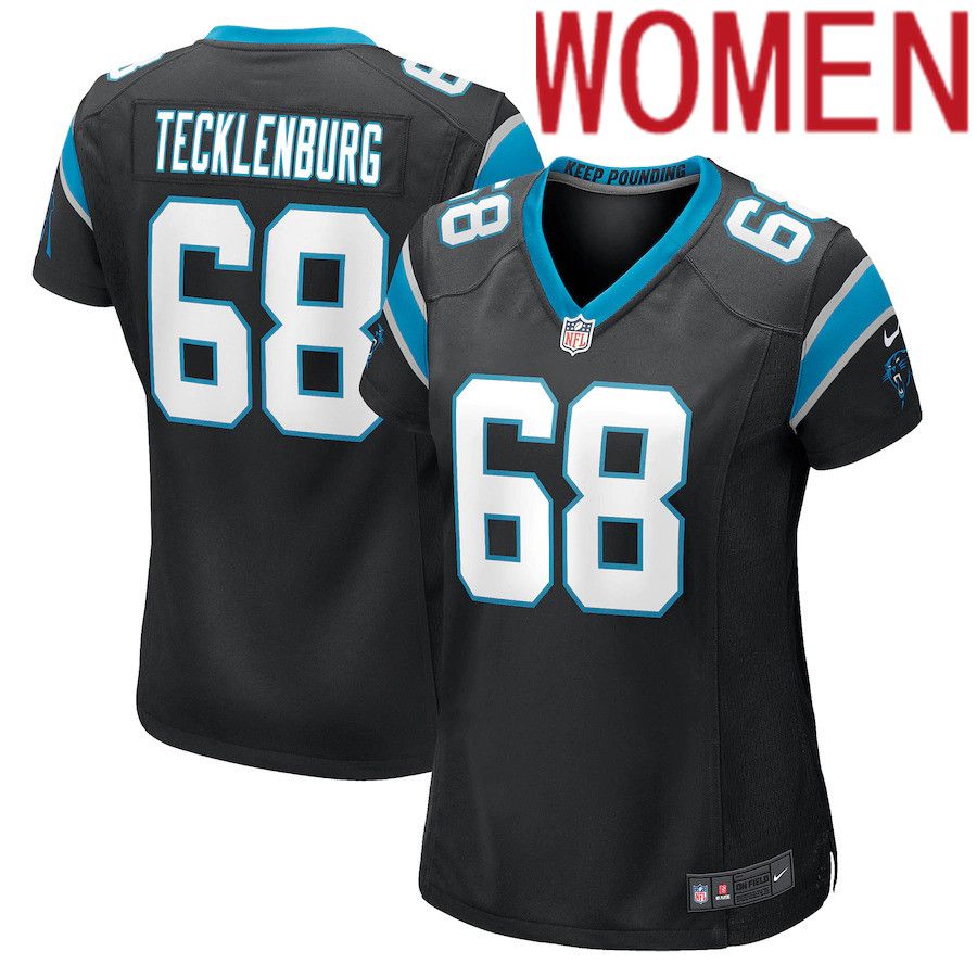 Women Carolina Panthers #68 Sam Tecklenburg Nike Black Player Game NFL Jersey